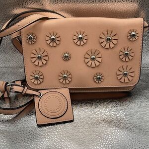 Rebecca Minkoff Beige Crossbody Bag with Floral Accents